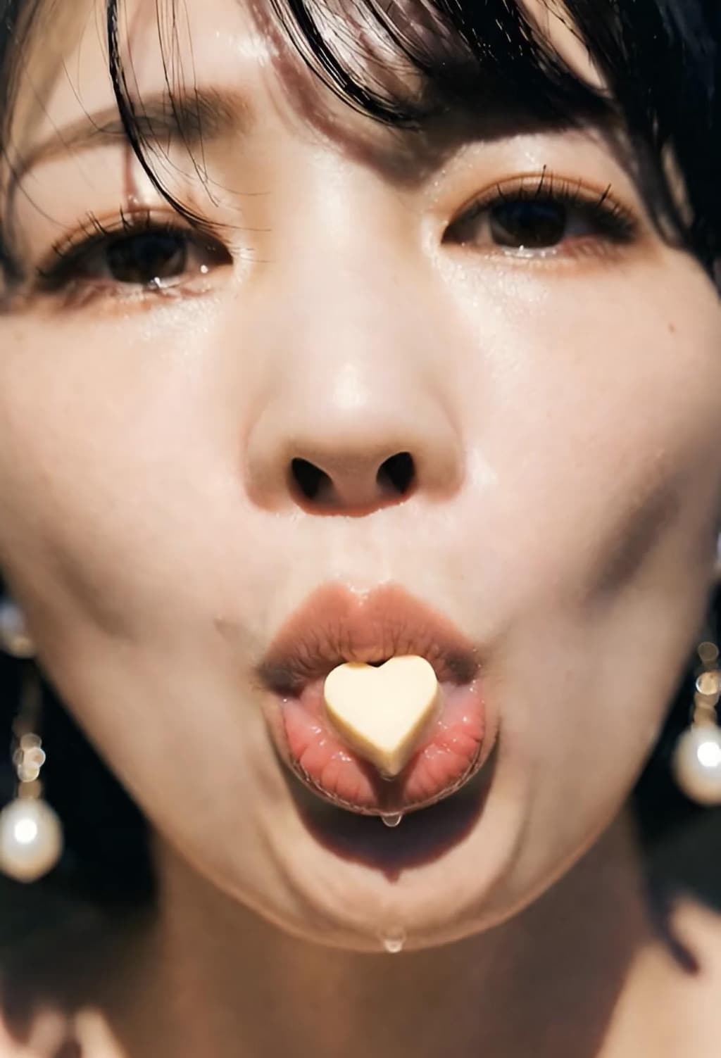舌で転がすホワイトチョコ