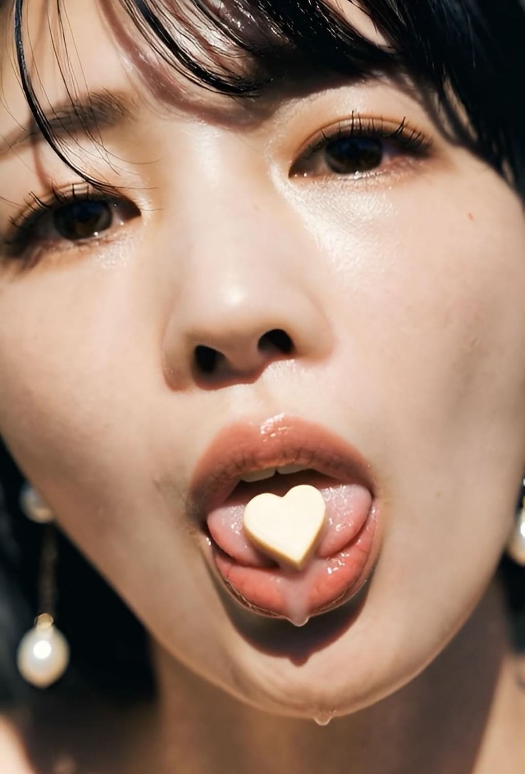舌で転がすホワイトチョコ