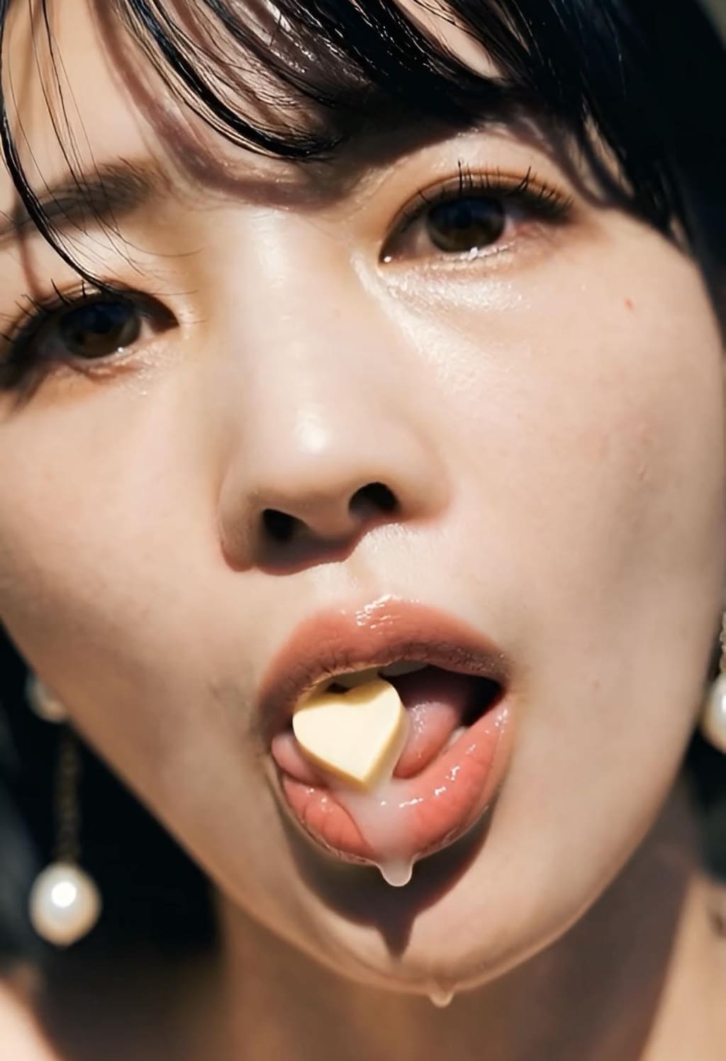 舌で転がすホワイトチョコ