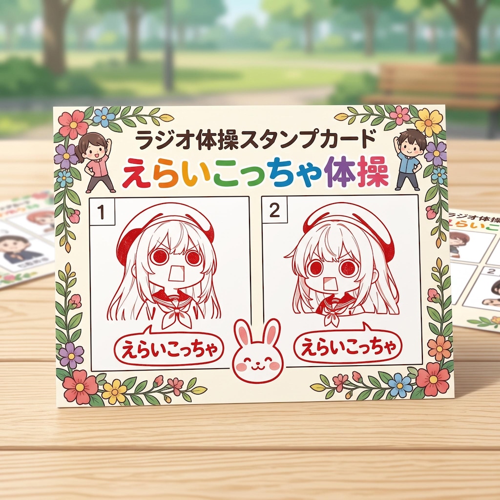 ラジオ体操スタンプえらいこっちゃ体操判子