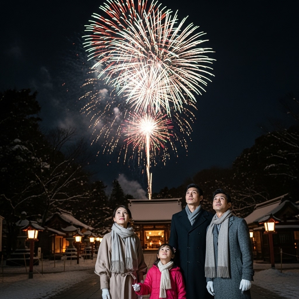 深夜の年越し花火