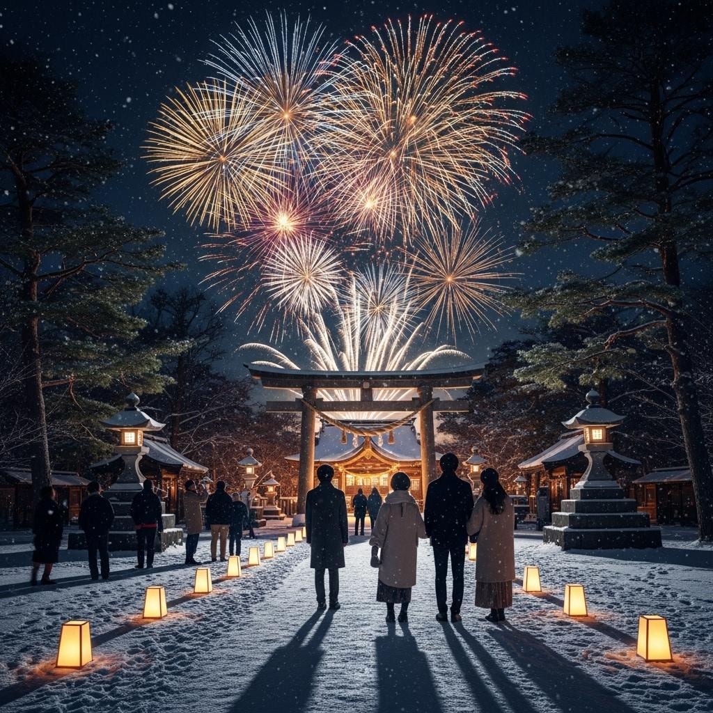 深夜の年越し花火