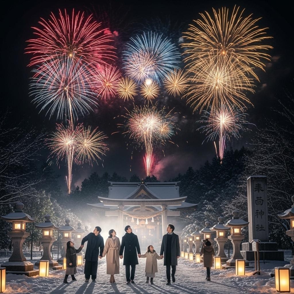 深夜の年越し花火