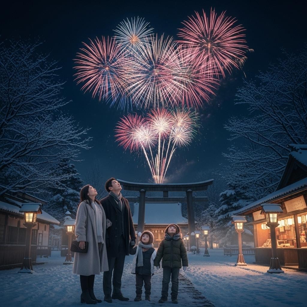 深夜の年越し花火