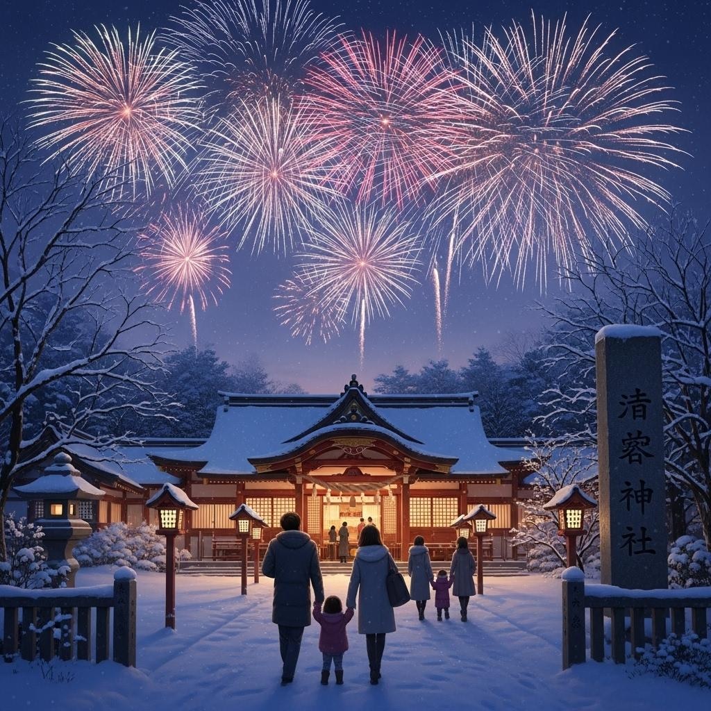 深夜の年越し花火