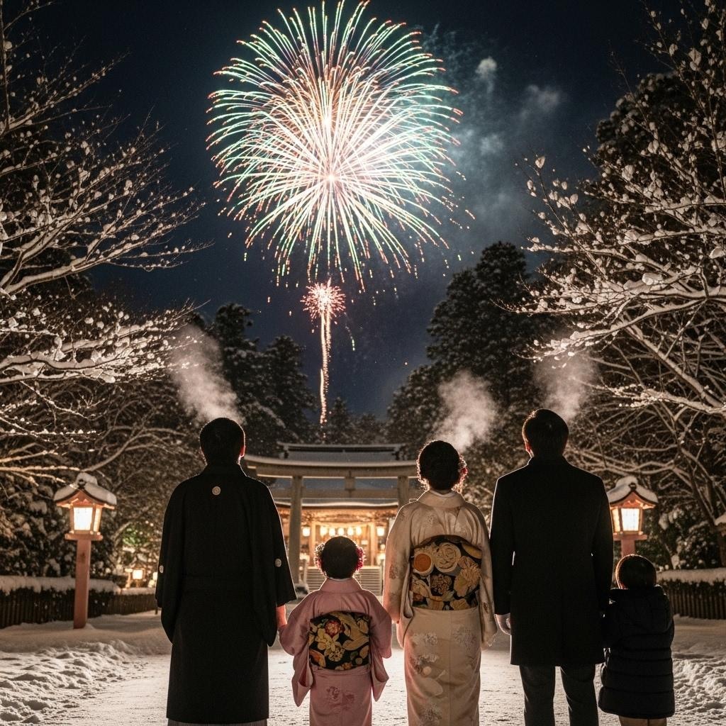 深夜の年越し花火