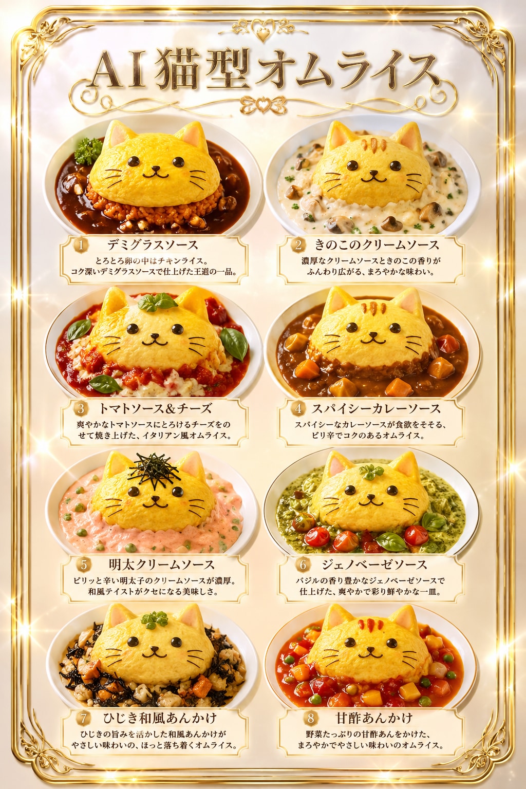 AI猫型オムライス