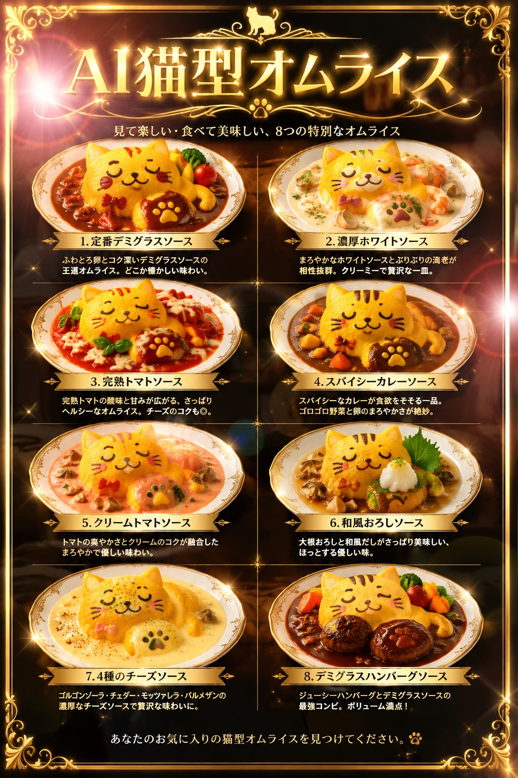 AI猫型オムライス