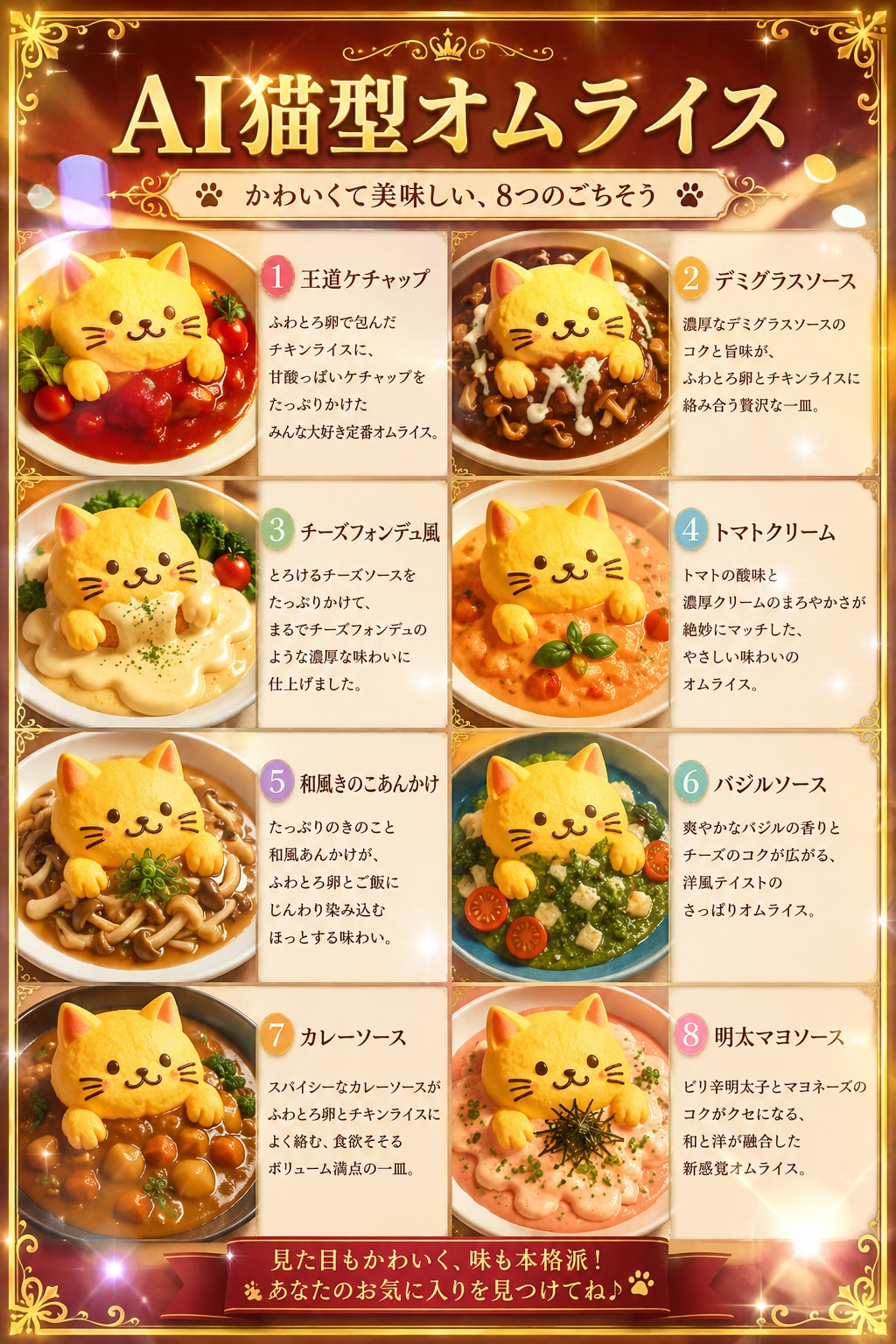 AI猫型オムライス