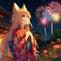 お題：夏祭り（柴犬と筋肉と浴衣少女達） 3枚目