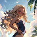 スク水の眼鏡っ娘 2枚目