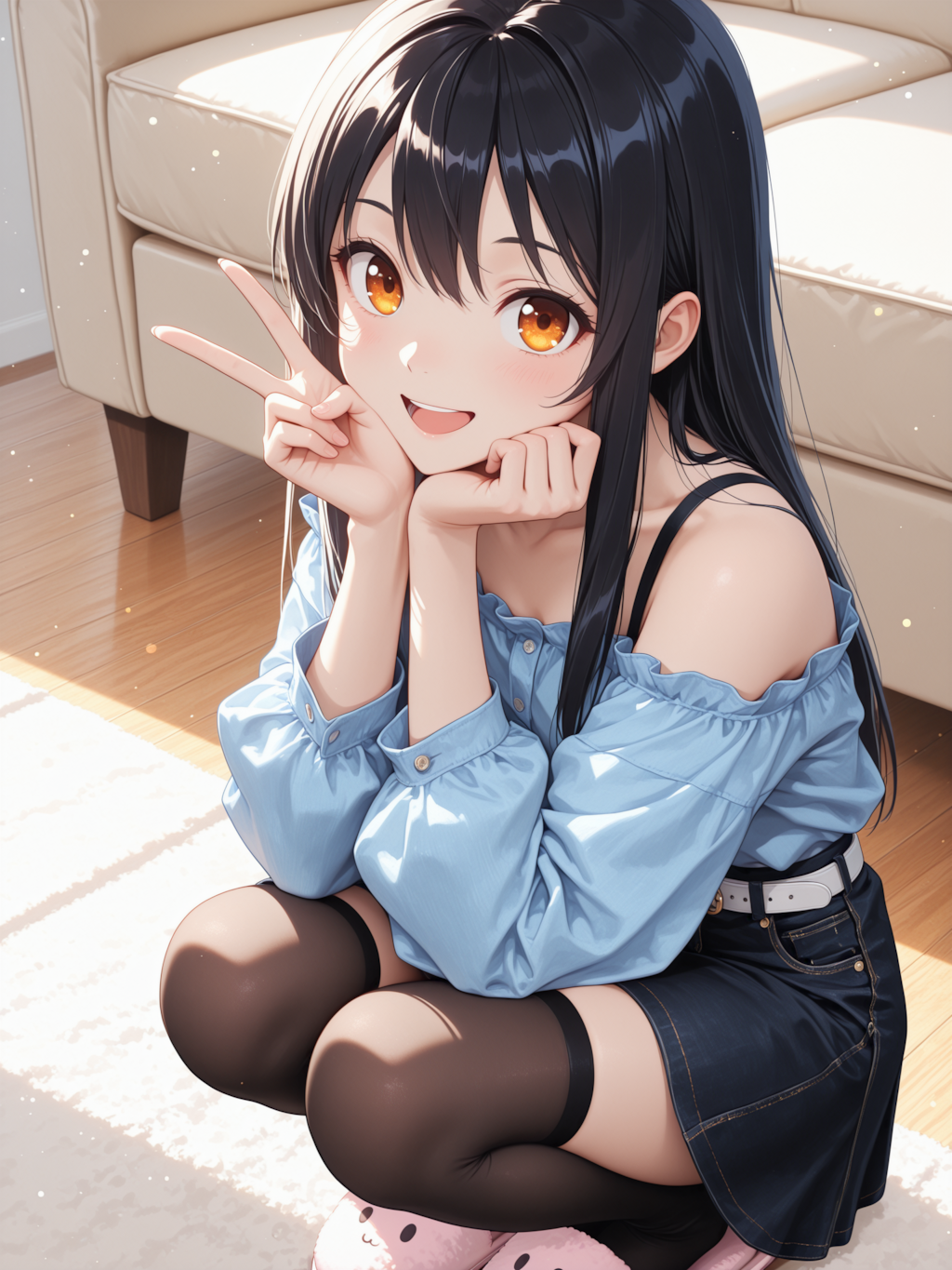 しゃがみピース！✨