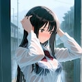 雨の中の女の子 3枚目