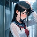 雨の中の女の子 9枚目