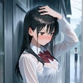 雨の中の女の子 7枚目