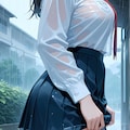 雨の中の女の子 8枚目