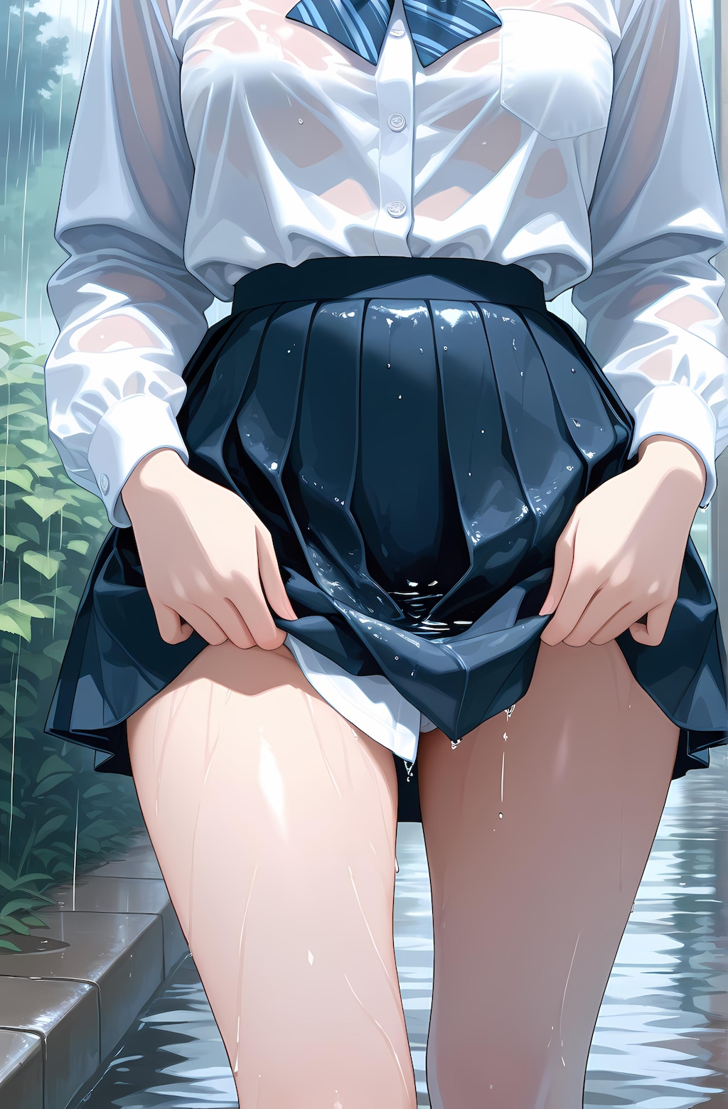 雨の中の女の子