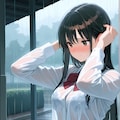 雨の中の女の子 5枚目