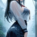 雨の中の女の子 4枚目