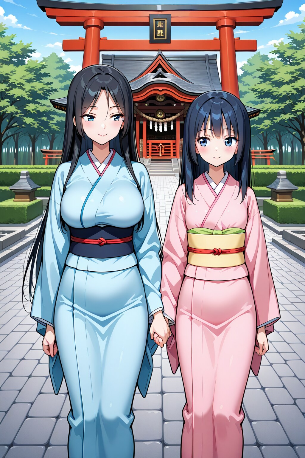 芹那さんと 舞華ちゃんと初詣( ˘ω˘ )