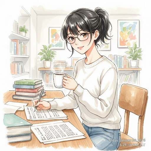作家風のお姉さん | の人気AIイラスト・グラビア