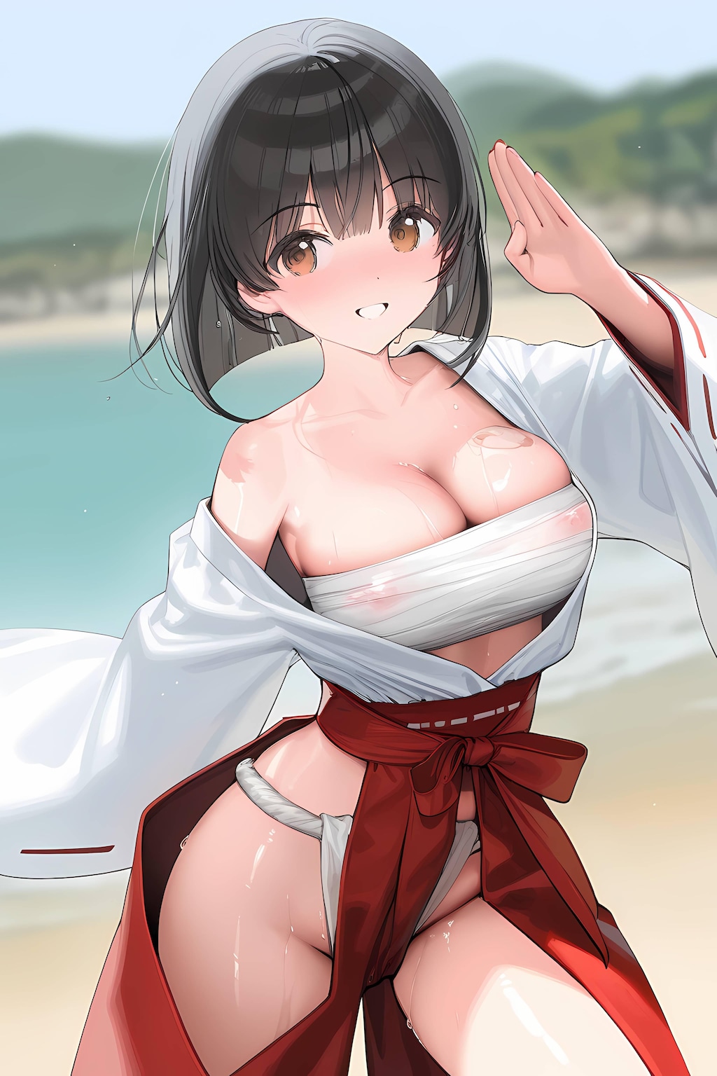 戦闘モードな巫女さん