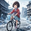 自転車に乗る雪女 8枚目
