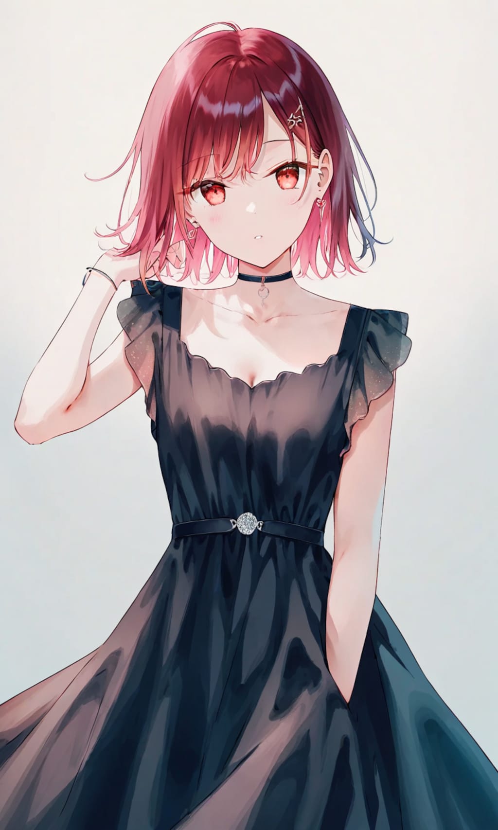 深紅と漆黒のドレス