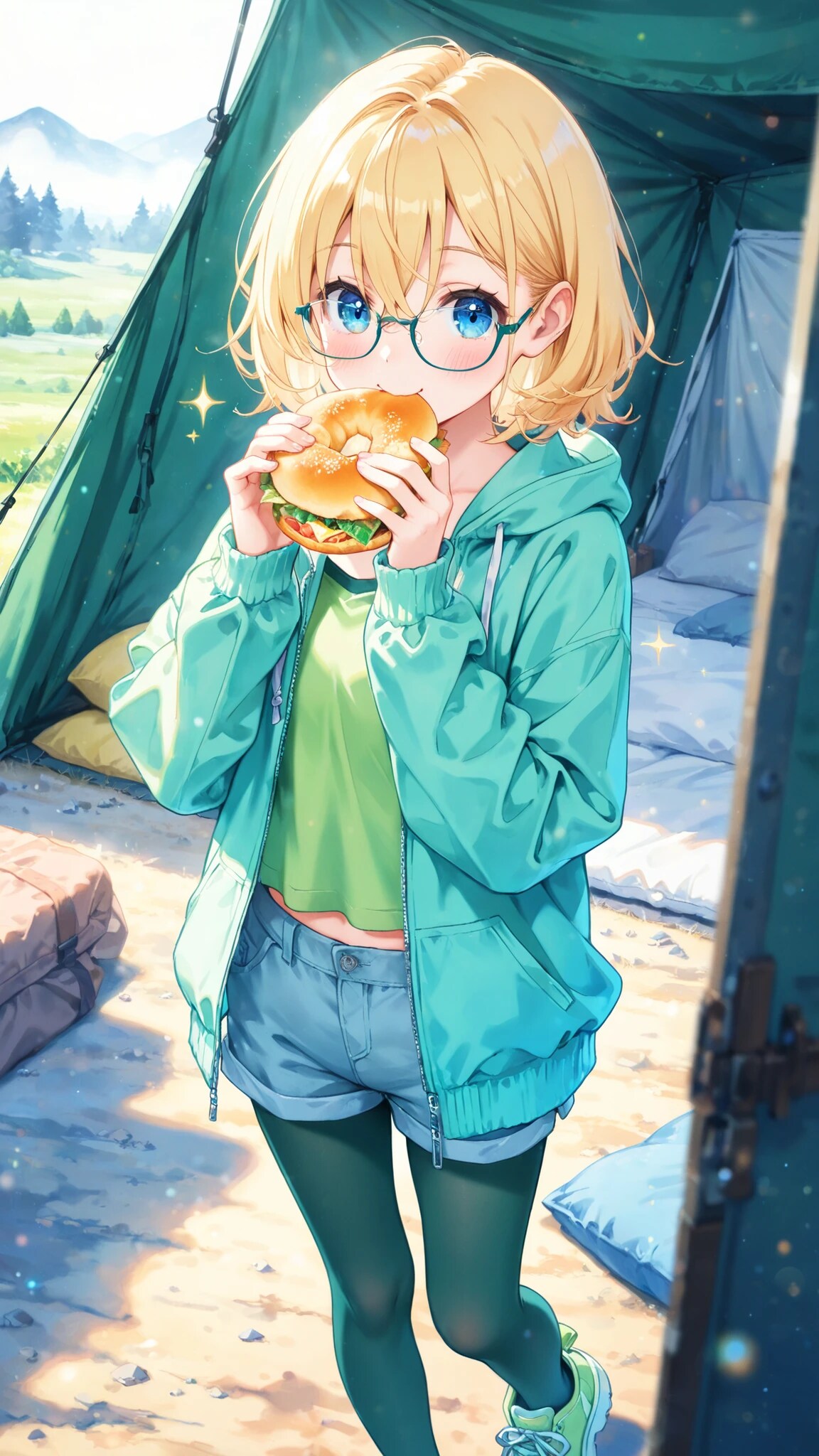 朝食にベーグルサンド