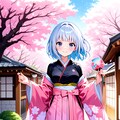 石畳と桜 3枚目