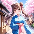 石畳と桜 4枚目