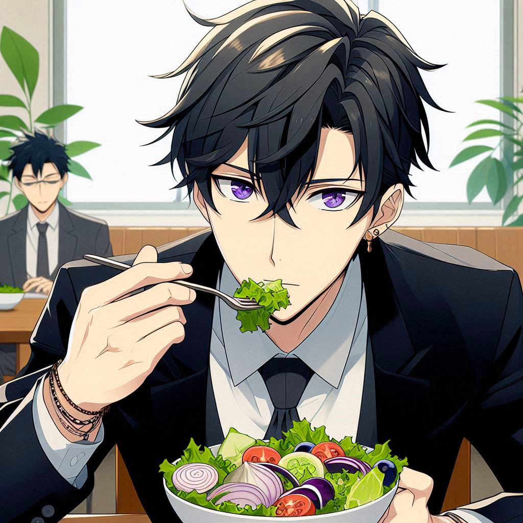 サラダと、黒髪短髪男性＊その1-1(11枚)