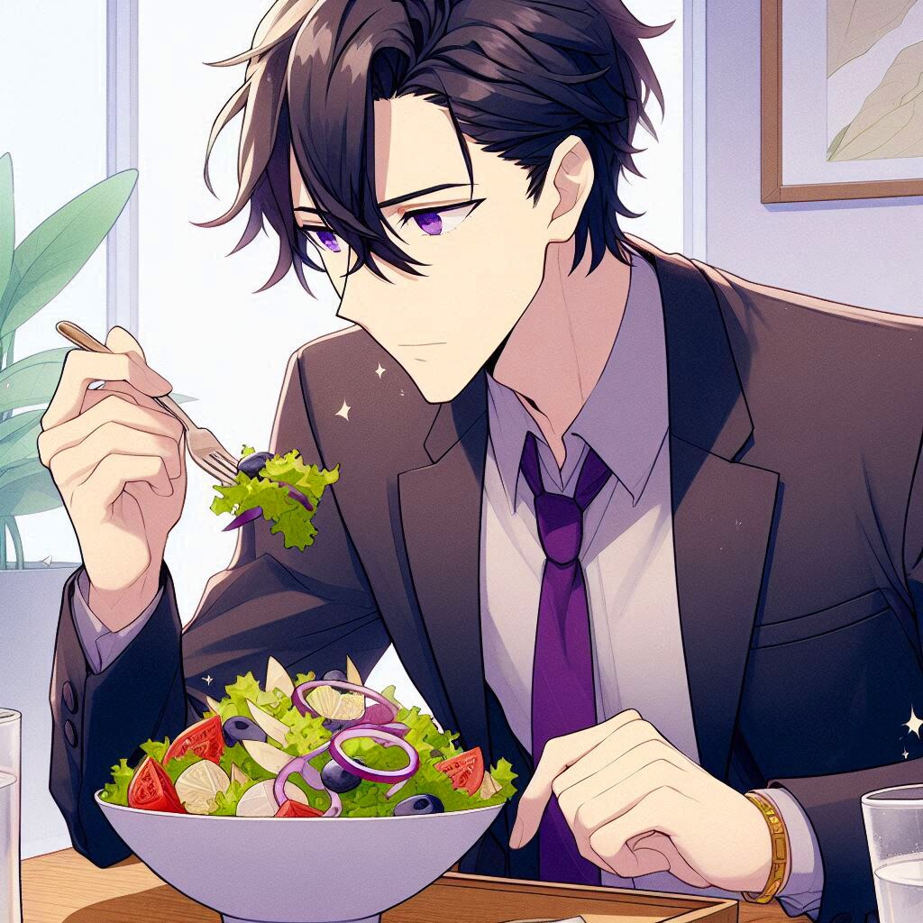 サラダと、黒髪短髪男性＊その1-1(11枚)