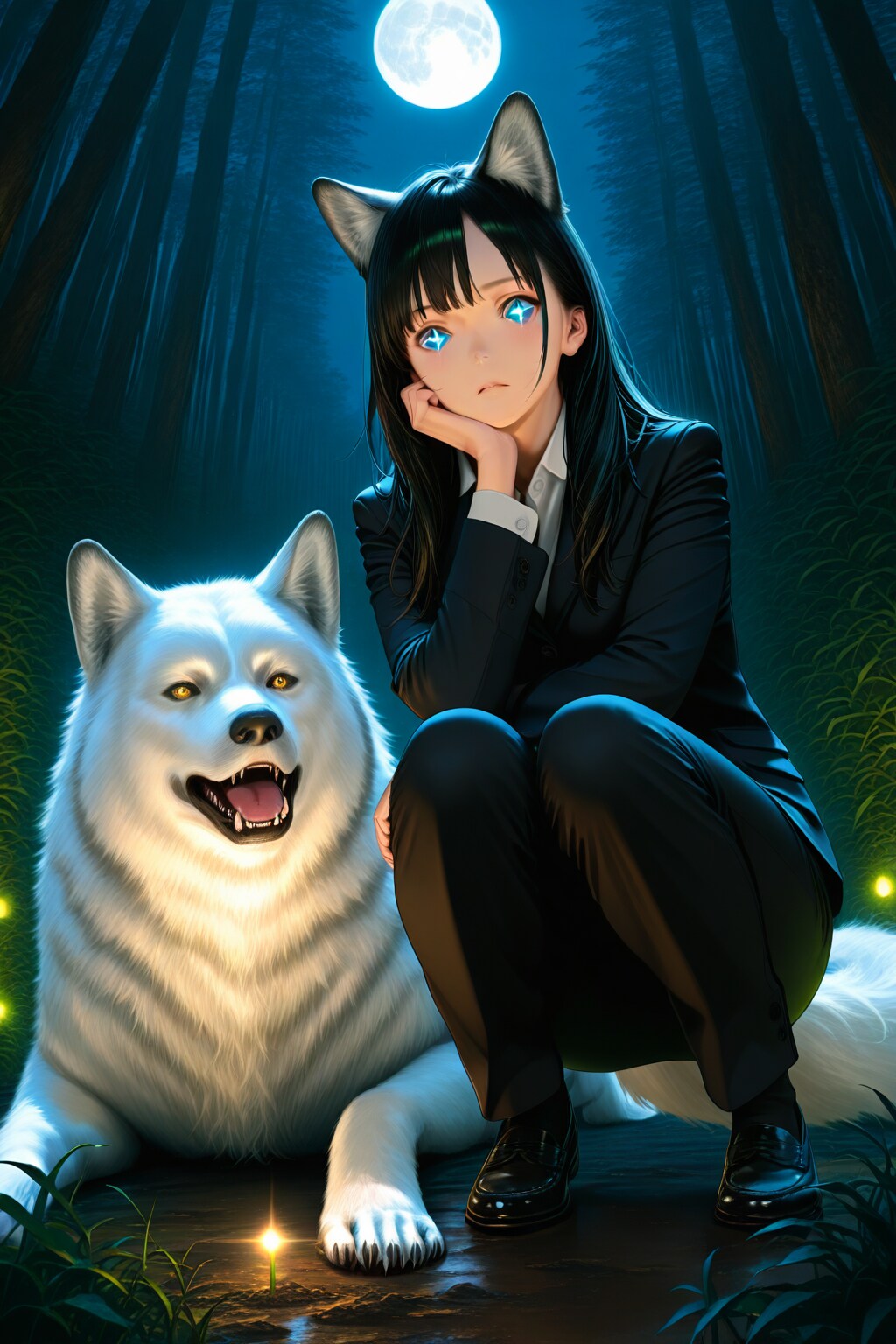 オオカミとオオカミ娘 | の人気AIイラスト・グラビア