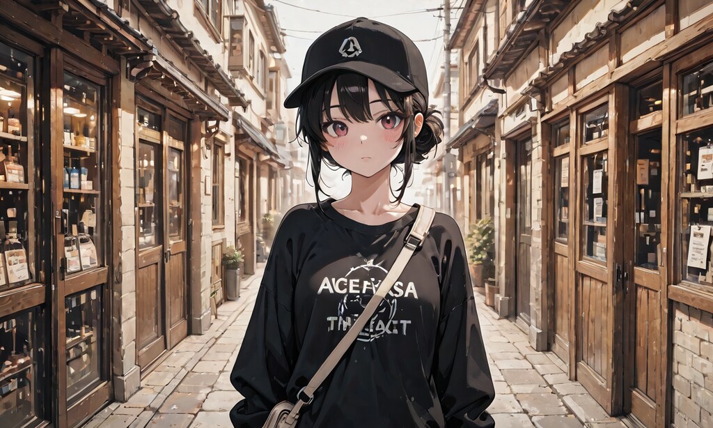 野球帽の道行く子