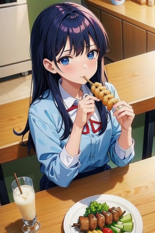 三時のおやつに焼き鳥食らう女子高生💧