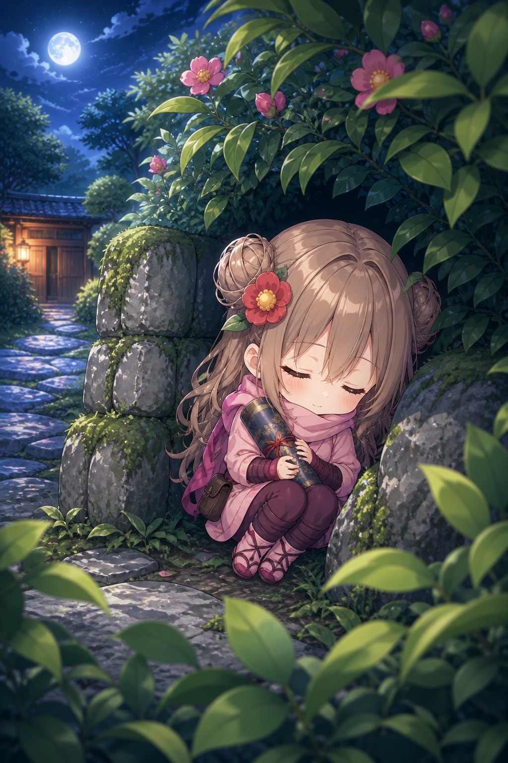 ピンクの忍びは、すやぴ～ | の人気AIイラスト・グラビア