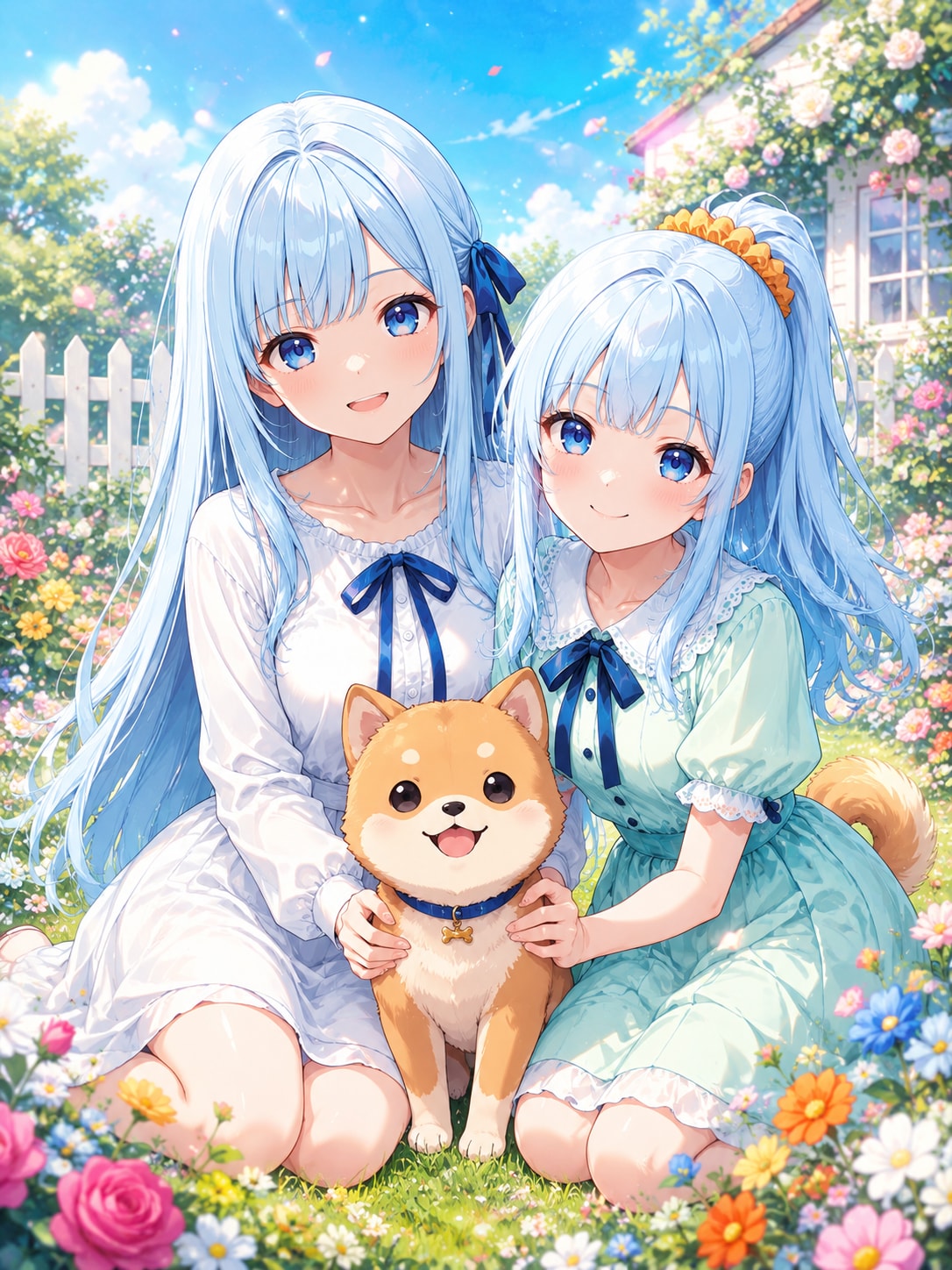 あおいちゃんと優葵ちゃんのあおいツーショットwithコジローちゃん