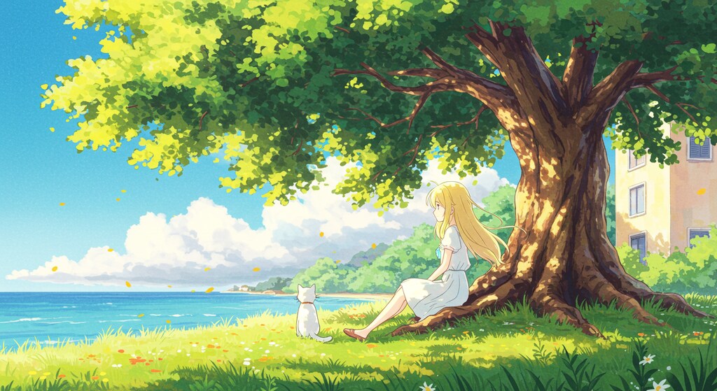 ヨーロッパの町並みと、ニャンコと私-ImageFX編 (ニャンコと私③)