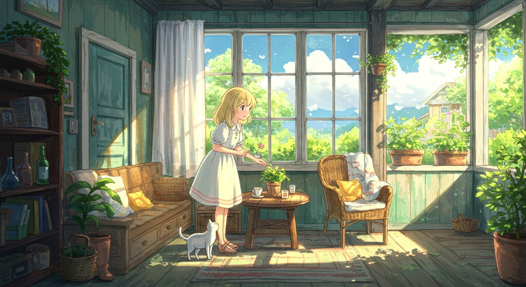 ヨーロッパの町並みと、ニャンコと私-ImageFX編 (ニャンコと私③)