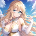 金髪メガネ美女＋ホワイトドレス 3枚目