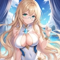 金髪メガネ美女＋ホワイトドレス 4枚目