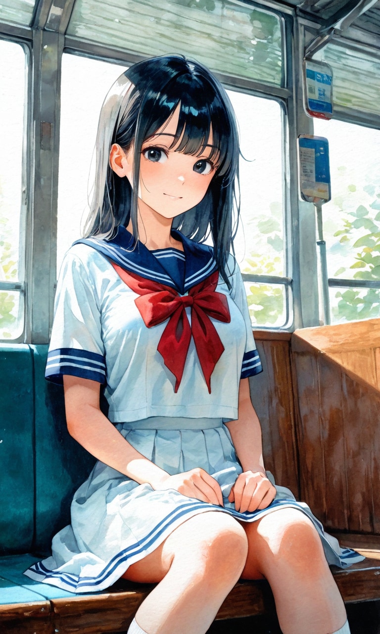 電車に揺られて | の人気AIイラスト・グラビア