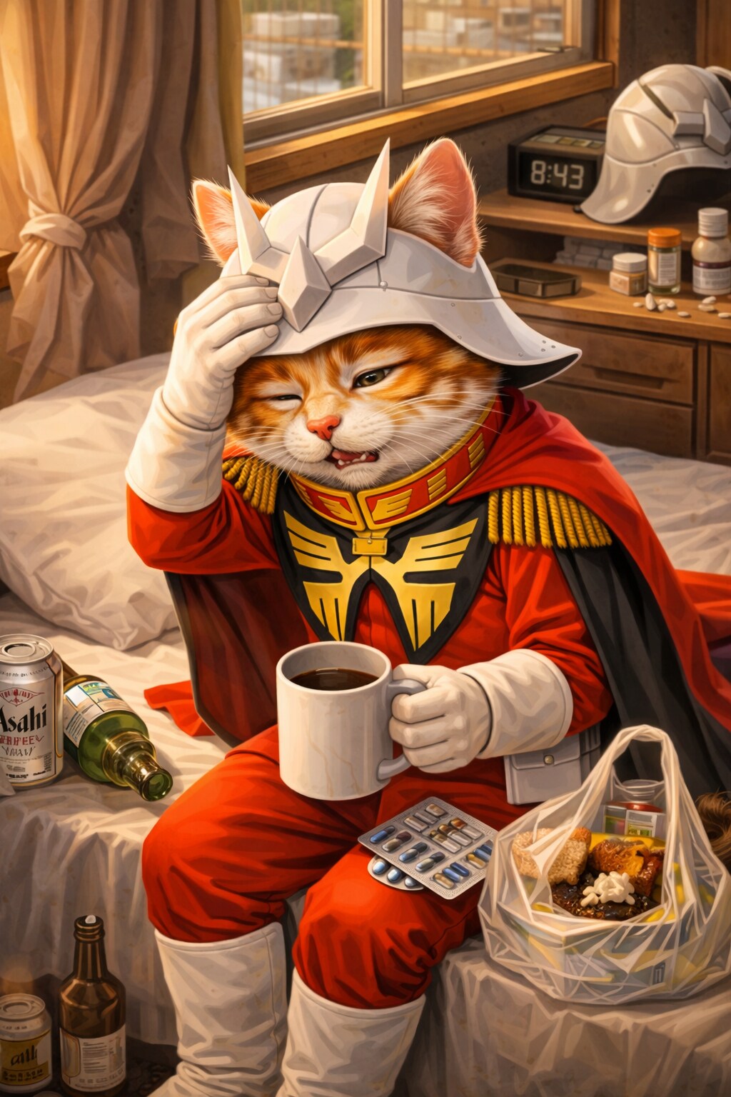 二日酔いのシャア猫