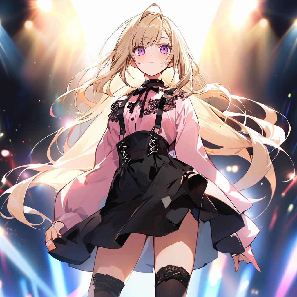 地雷系ファッションの金髪アイドル18