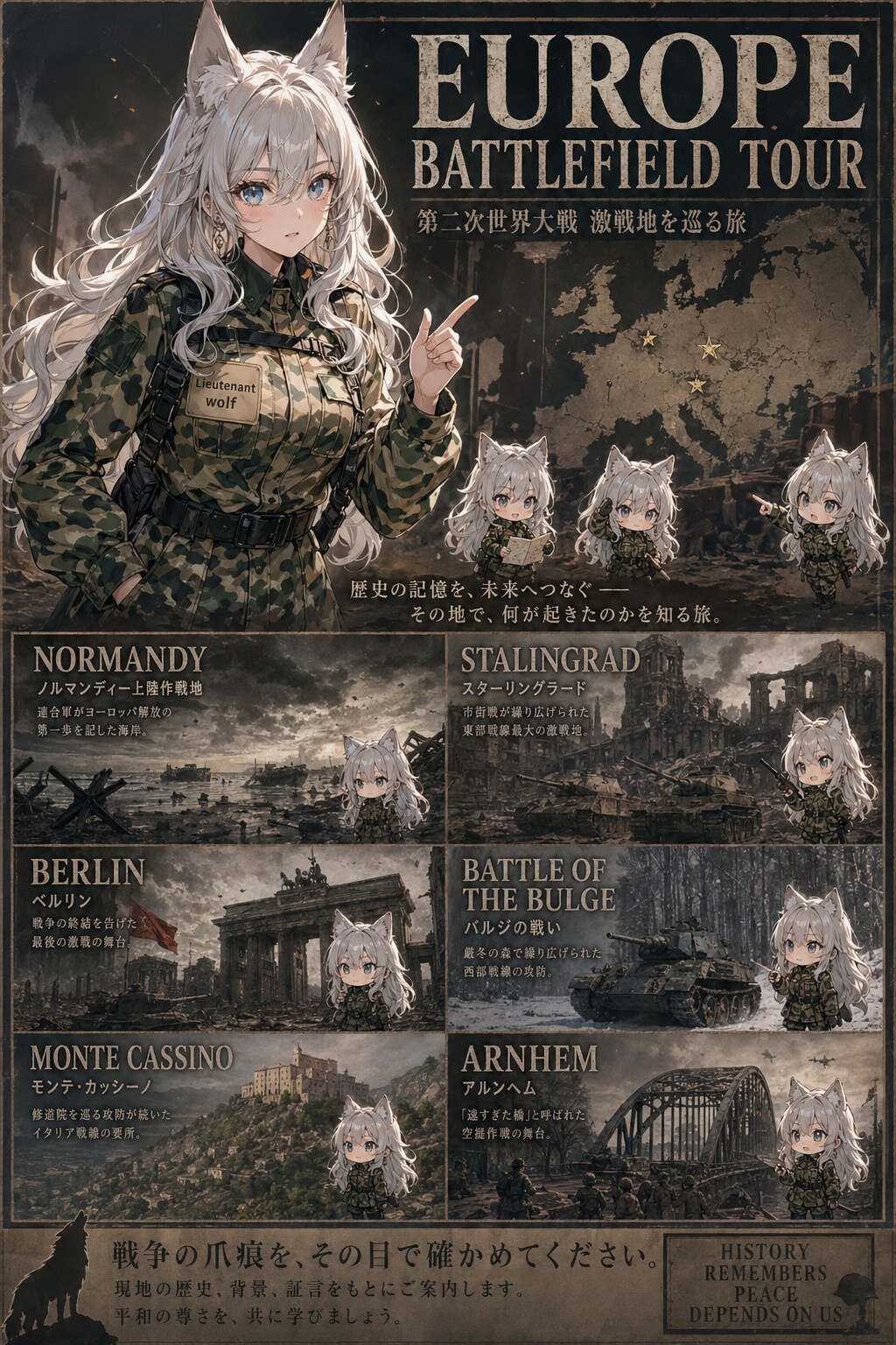 カモフラウルフちゃんの『第二次世界大戦 激戦地を巡る旅』💥💥💥