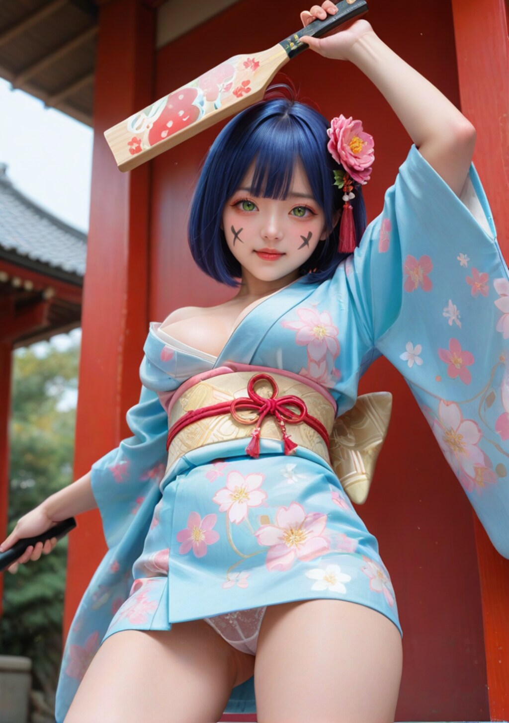 羽子板で勝負よ