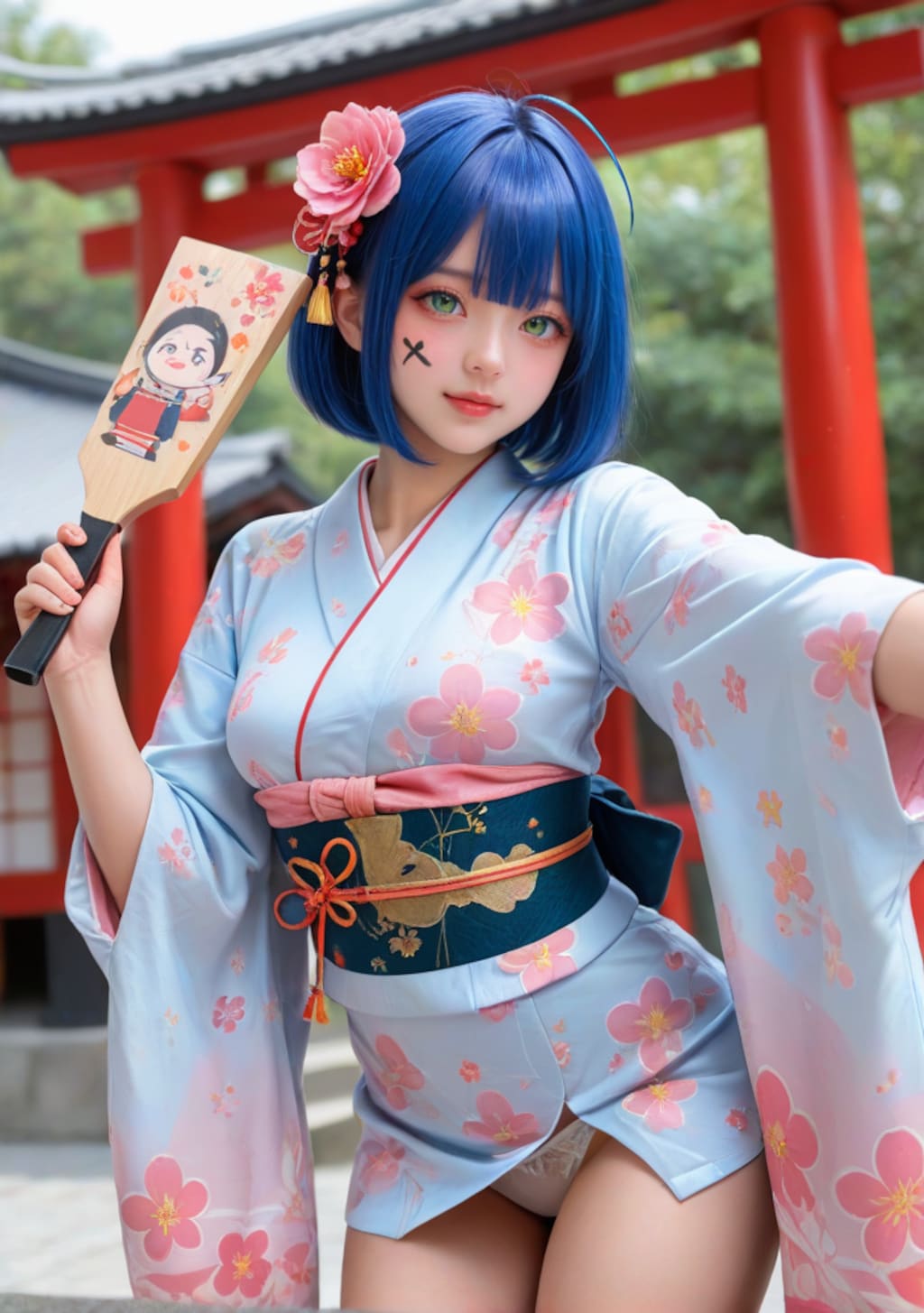 羽子板で勝負よ