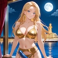 金色下着の金髪女性とペニバン 2枚目