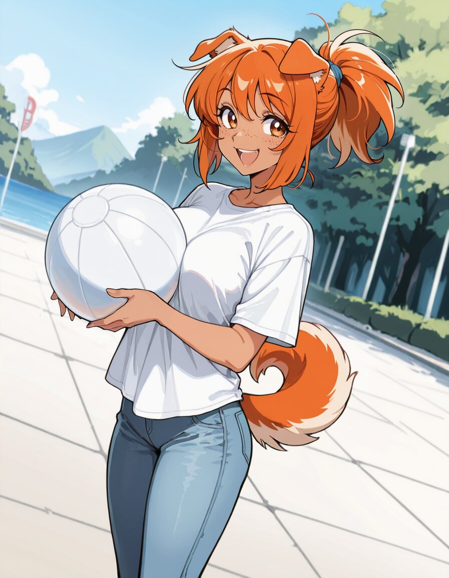 今日のわん娘 #27 「ボール遊びしたいわん娘」 | の人気AIイラスト・グラビア
